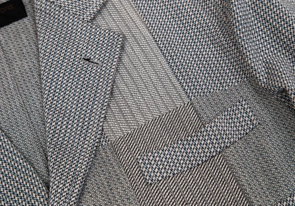 コムデギャルソン オムCOMME des GARCONS HOMME コットンフロントパッチワークジャケット グレーM K-104178_004