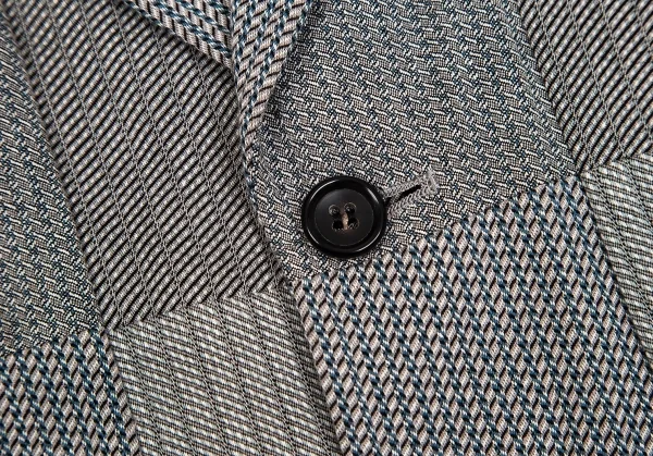 コムデギャルソン オムCOMME des GARCONS HOMME コットンフロントパッチワークジャケット グレーM K-104178_005