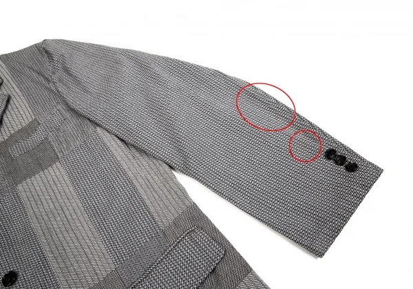 コムデギャルソン オムCOMME des GARCONS HOMME コットンフロントパッチワークジャケット グレーM K-104178_007