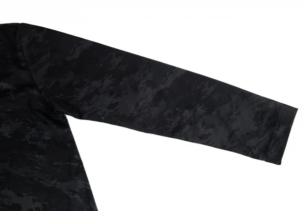 ブラックコムデギャルソンBLACK COMME des GARCONS カモフラプリントカットソー 黒グレーS K-104181_004