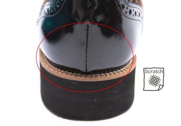 トリココムデギャルソンtricot COMME des GARCONS レオパードハラコ切替シャークソールウイングチップシューズ 黒ベージュ23.5 K-104186_005