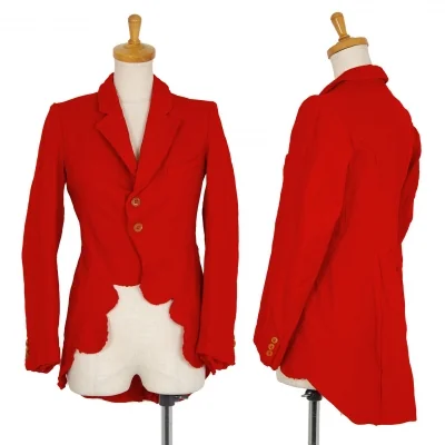 ローブドシャンブル コムデギャルソンrobe de chambre COMME des GARCONS ポリ縮絨裾ラウンドカットデザインモーニングジャケット