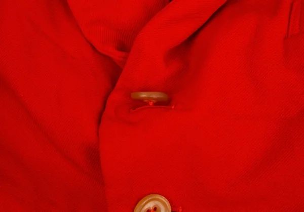 ローブドシャンブル コムデギャルソンrobe de chambre COMME des GARCONS ポリ縮絨裾ラウンドカットデザインモーニングジャケット 赤L K-104193_006