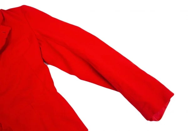 ローブドシャンブル コムデギャルソンrobe de chambre COMME des GARCONS ポリ縮絨裾ラウンドカットデザインモーニングジャケット 赤L K-104193_007