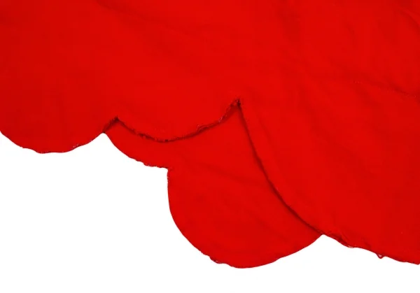 ローブドシャンブル コムデギャルソンrobe de chambre COMME des GARCONSポリ縮絨裾ラウンドカットデザインウエストギャザースカート 赤M K-104194_010