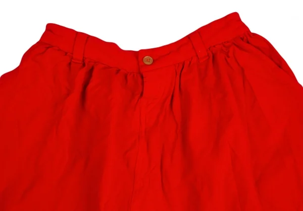 ローブドシャンブル コムデギャルソンrobe de chambre COMME des GARCONSポリ縮絨裾ラウンドカットデザインウエストギャザースカート 赤M K-104194_003