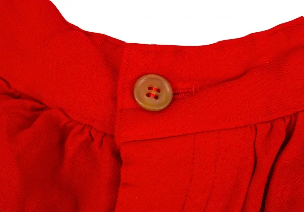 ローブドシャンブル コムデギャルソンrobe de chambre COMME des GARCONSポリ縮絨裾ラウンドカットデザインウエストギャザースカート 赤M K-104194_004