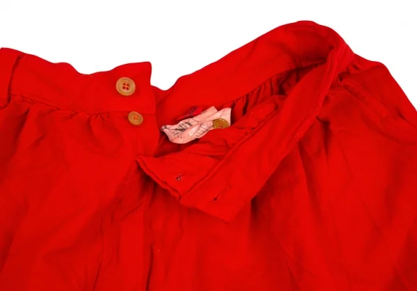 ローブドシャンブル コムデギャルソンrobe de chambre COMME des GARCONSポリ縮絨裾ラウンドカットデザインウエストギャザースカート 赤M K-104194_006