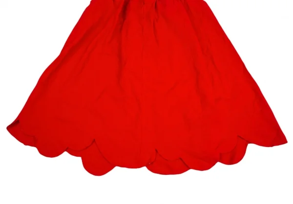 ローブドシャンブル コムデギャルソンrobe de chambre COMME des GARCONSポリ縮絨裾ラウンドカットデザインウエストギャザースカート 赤M K-104194_009