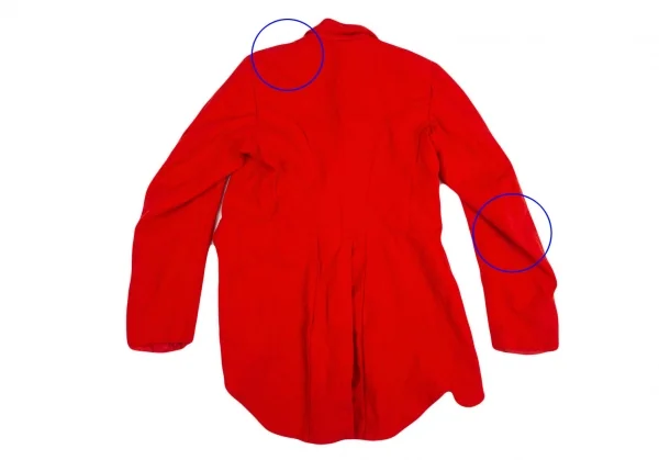 ローブドシャンブル コムデギャルソンrobe de chambre COMME des GARCONS ポリ縮絨裾ラウンドカットデザインセットアップスーツ 赤L・M K-104195_011