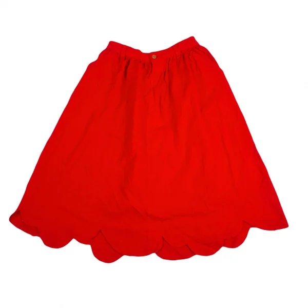 ローブドシャンブル コムデギャルソンrobe de chambre COMME des GARCONS ポリ縮絨裾ラウンドカットデザインセットアップスーツ 赤L・M K-104195_014