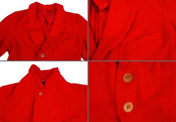 ローブドシャンブル コムデギャルソンrobe de chambre COMME des GARCONS ポリ縮絨裾ラウンドカットデザインセットアップスーツ 赤L・M K-104195_004