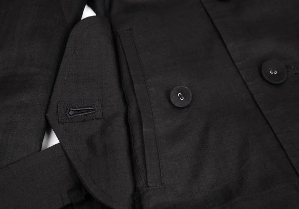 タオ コムデギャルソンtao COMME des GARCONS 裾レースデザインショートトレンチコート 黒S K-104200_012