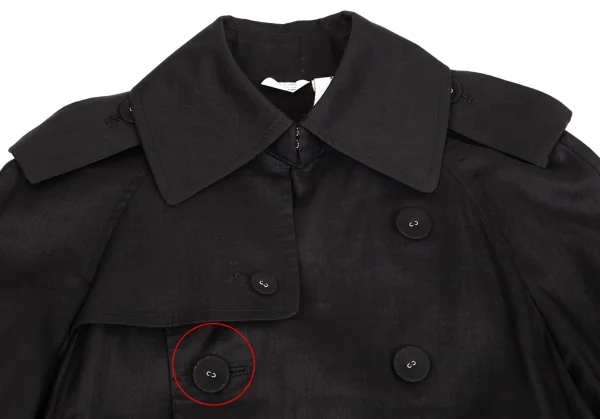 タオ コムデギャルソンtao COMME des GARCONS 裾レースデザインショートトレンチコート 黒S K-104200_003