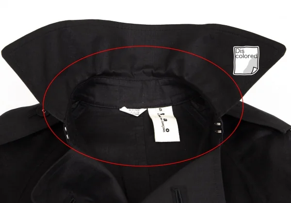 タオ コムデギャルソンtao COMME des GARCONS 裾レースデザインショートトレンチコート 黒S K-104200_005