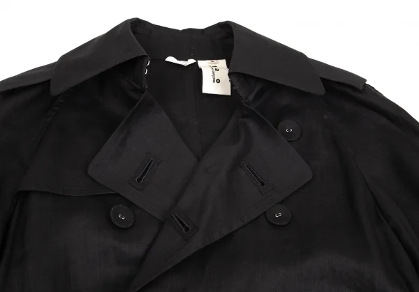 タオ コムデギャルソンtao COMME des GARCONS 裾レースデザインショートトレンチコート 黒S K-104200_006