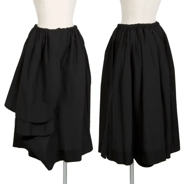 コムデギャルソンCOMME des GARCONS ウールカットオフデザインワイドスカート 黒M位 K-104207_001