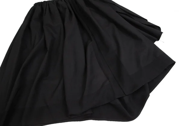 コムデギャルソンCOMME des GARCONS ウールカットオフデザインワイドスカート 黒M位 K-104207_012
