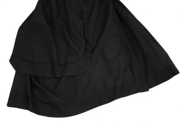 コムデギャルソンCOMME des GARCONS ウールカットオフデザインワイドスカート 黒M位 K-104207_005