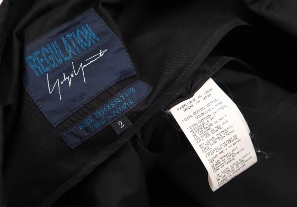 レギュレーション ヨウジヤマモトREGULATION yohji yamamoto コットンジップポケットビッグラペルジャケット 黒2 K-104217_015
