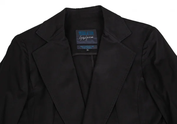 レギュレーション ヨウジヤマモトREGULATION yohji yamamoto コットンジップポケットビッグラペルジャケット 黒2 K-104217_003