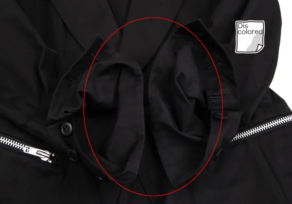 レギュレーション ヨウジヤマモトREGULATION yohji yamamoto コットンジップポケットビッグラペルジャケット 黒2 K-104217_008