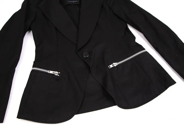 レギュレーション ヨウジヤマモトREGULATION yohji yamamoto コットンジップポケットビッグラペルジャケット 黒2 K-104217_009