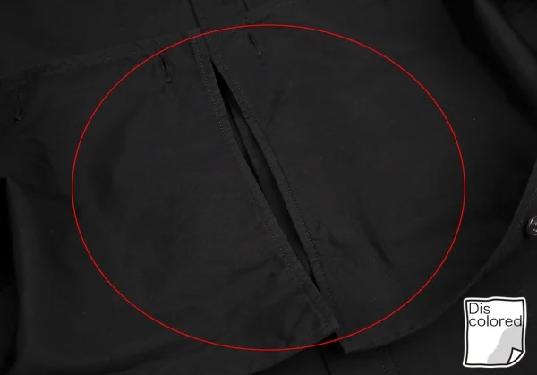 ビーヨウジヤマモトB Yohji Yamamoto コットンブロード襟着脱ロングカフスシャツ 黒1 K-104218_010