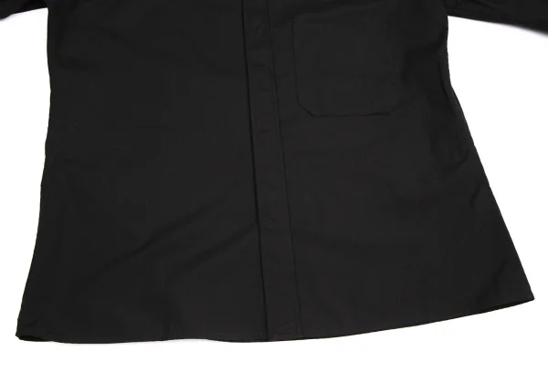 ビーヨウジヤマモトB Yohji Yamamoto コットンブロード襟着脱ロングカフスシャツ 黒1 K-104218_011