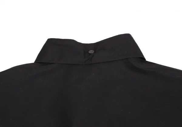 ビーヨウジヤマモトB Yohji Yamamoto コットンブロード襟着脱ロングカフスシャツ 黒1 K-104218_016
