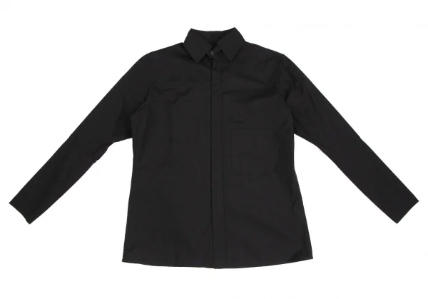 ビーヨウジヤマモトB Yohji Yamamoto コットンブロード襟着脱ロングカフスシャツ 黒1 K-104218_002