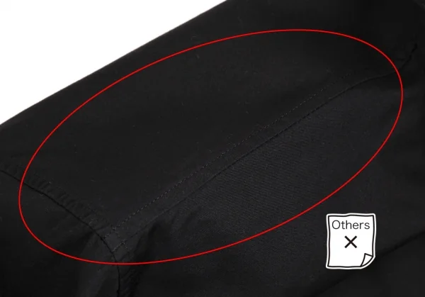 ビーヨウジヤマモトB Yohji Yamamoto コットンブロード襟着脱ロングカフスシャツ 黒1 K-104218_004