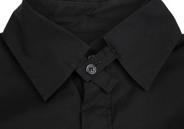 ビーヨウジヤマモトB Yohji Yamamoto コットンブロード襟着脱ロングカフスシャツ 黒1 K-104218_005