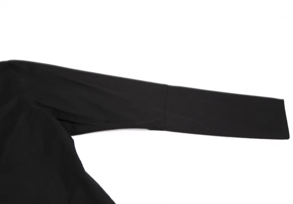 ビーヨウジヤマモトB Yohji Yamamoto コットンブロード襟着脱ロングカフスシャツ 黒1 K-104218_007