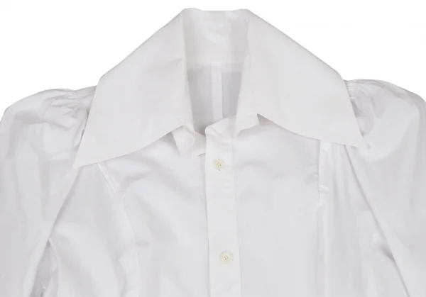 ヨウジヤマモト ファムYohji Yamamoto FEMME コットンブロードギャザースリーブビッグカラーシャツ 白2 K-104225_003