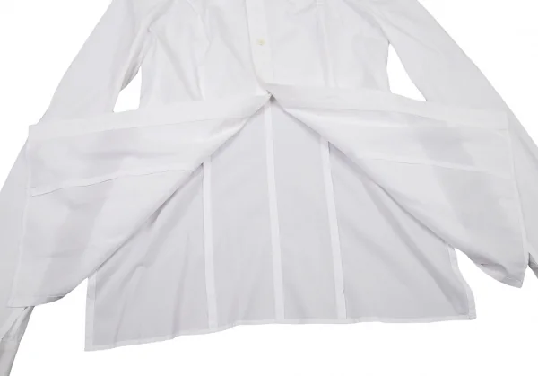 ヨウジヤマモト ファムYohji Yamamoto FEMME コットンブロードギャザースリーブビッグカラーシャツ 白2 K-104225_010