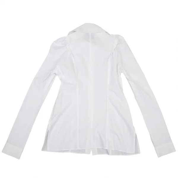 ヨウジヤマモト ファムYohji Yamamoto FEMME コットンブロードギャザースリーブビッグカラーシャツ 白2 K-104225_011