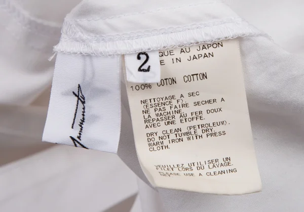 ヨウジヤマモト ファムYohji Yamamoto FEMME コットンブロードギャザースリーブビッグカラーシャツ 白2 K-104225_015