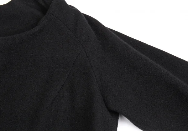 ヨウジヤマモト ファムYohji Yamamoto FEMME ウールカシミヤフライフロントラグランコート 黒2 K-104232_006