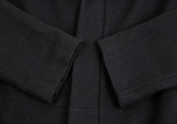 ヨウジヤマモト ファムYohji Yamamoto FEMME ウールカシミヤフライフロントラグランコート 黒2 K-104232_008