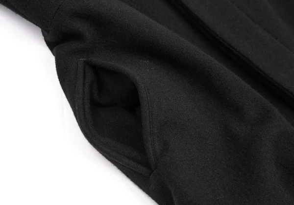 ヨウジヤマモト ファムYohji Yamamoto FEMME ウールカシミヤフライフロントラグランコート 黒2 K-104232_012