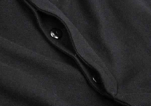 ヨウジヤマモト ファムYohji Yamamoto FEMME ウールカシミヤフライフロントラグランコート 黒2 K-104232_013