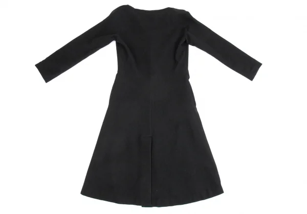 ヨウジヤマモト ファムYohji Yamamoto FEMME ウールカシミヤフライフロントラグランコート 黒2 K-104232_017