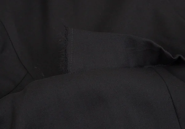 ヨウジヤマモト ファムYohji Yamamoto FEMME シアーコットン切替デザインノーカラーロングジャケット 黒2 K-104239_015