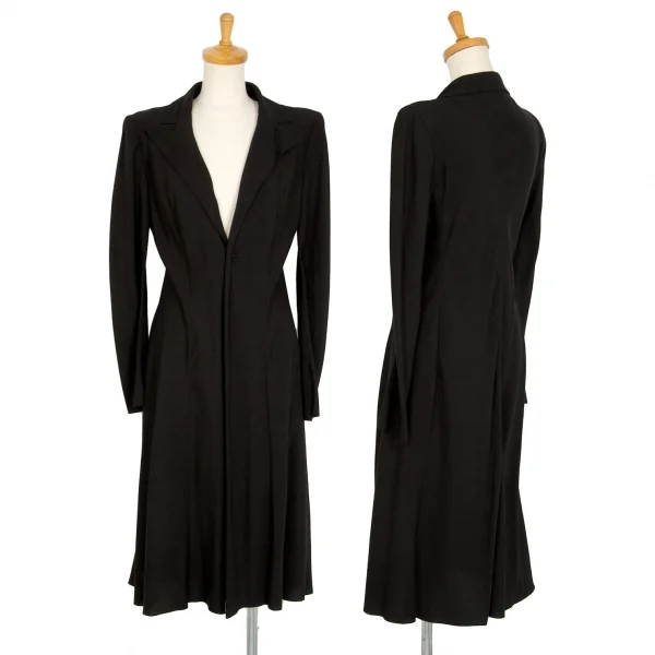 ヨウジヤマモト ファムYohji Yamamoto FEMME テンセルキュプラ1Bロングジャケット 黒2 K-104242_001