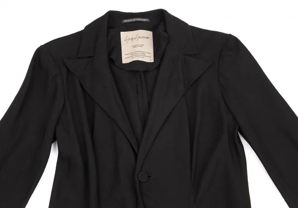 ヨウジヤマモト ファムYohji Yamamoto FEMME テンセルキュプラ1Bロングジャケット 黒2 K-104242_003