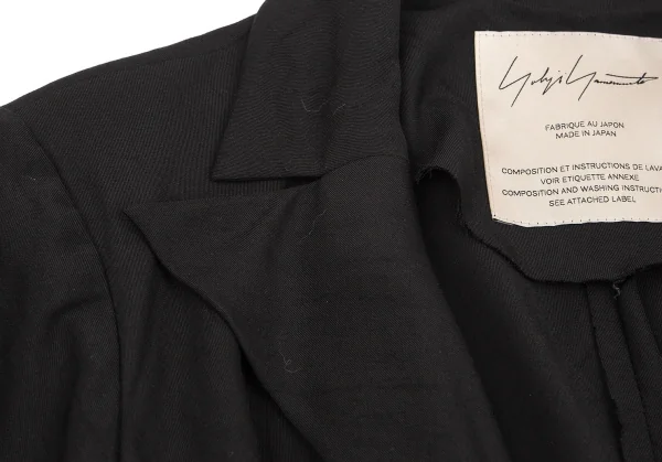 ヨウジヤマモト ファムYohji Yamamoto FEMME テンセルキュプラ1Bロングジャケット 黒2 K-104242_004