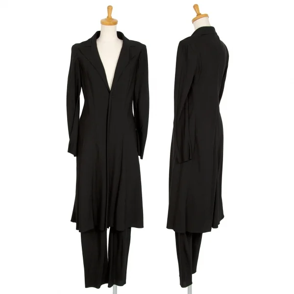 ヨウジヤマモト ファムYohji Yamamoto FEMME テンセルキュプラ1Bロングジャケット 黒2 K-104242_012