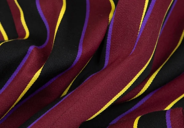 トリココムデギャルソンtricot COMME des GARCONSストライプ3Bスクールジャケット ワイン黒黄青M K-104253_014