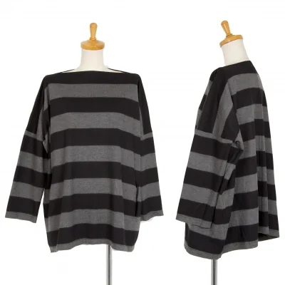 ジュンヤワタナベ コムデギャルソンJUNYA WATANABE COMME des GARCONS スクエアシルエットウールボーダー長袖トップス